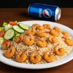 21 Pcs Shrimp Basket With Rice, Salad & Soda