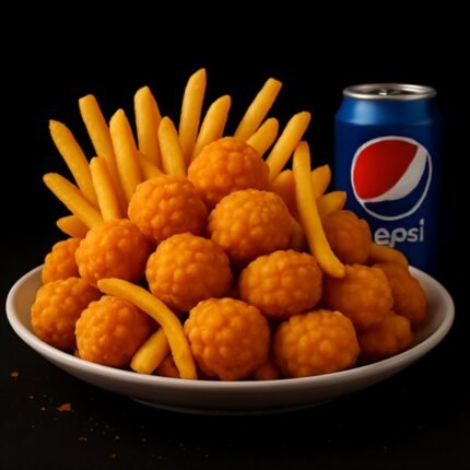 25 Pcs PopCorn Chicken W Fries And Soda