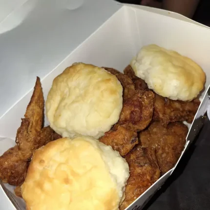 mix chicken with 3 Biscuits