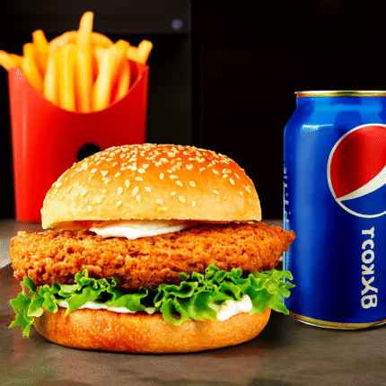Chicken Sandwich W Fries And Soda